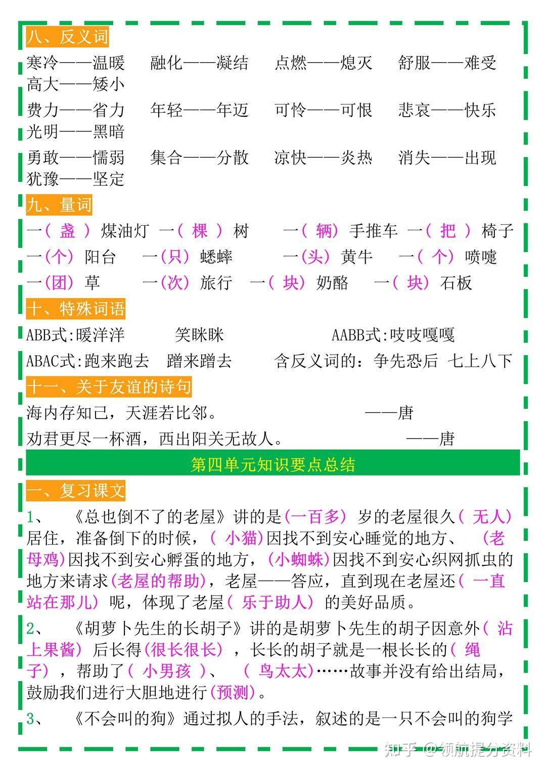 部编版语文三年级上册单元知识要点总结 - 知乎