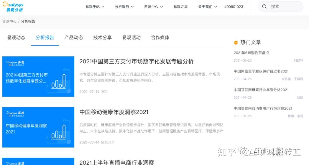 行业洞察报告的那些网站 - 知乎