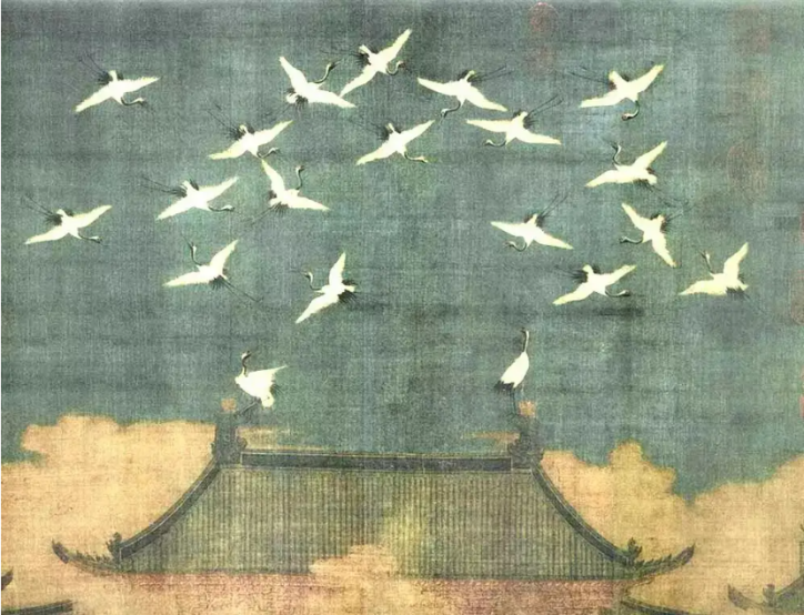 鹤的起居场景中代表着对美好神话的向往寄托浪漫与祝福的金丝凤钗还被