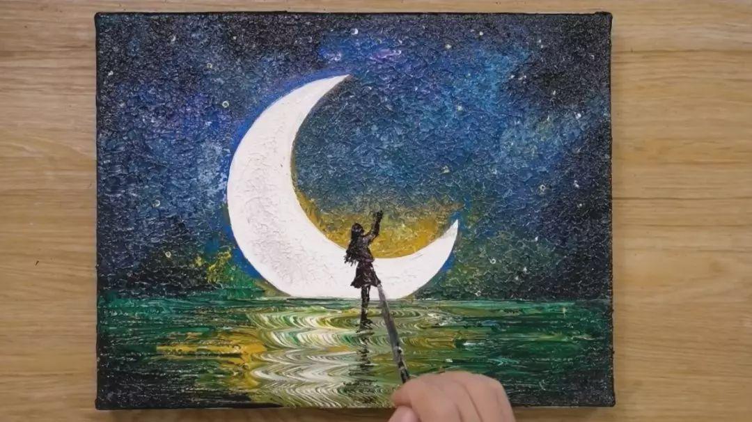 希望美术教育:星空女孩-简单几步教你画出高大上创意画!