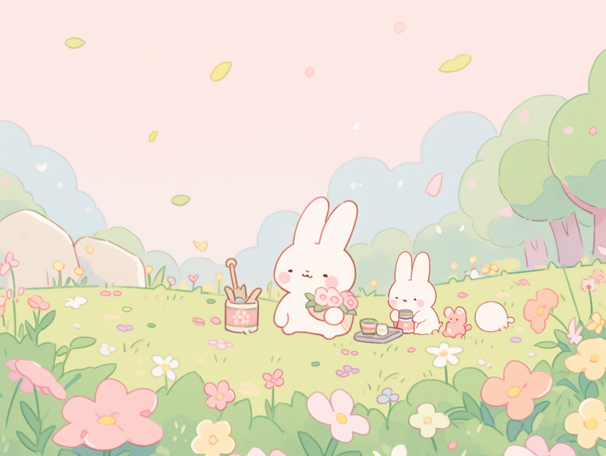 ipad电脑壁纸 | 少女心可爱小兔子