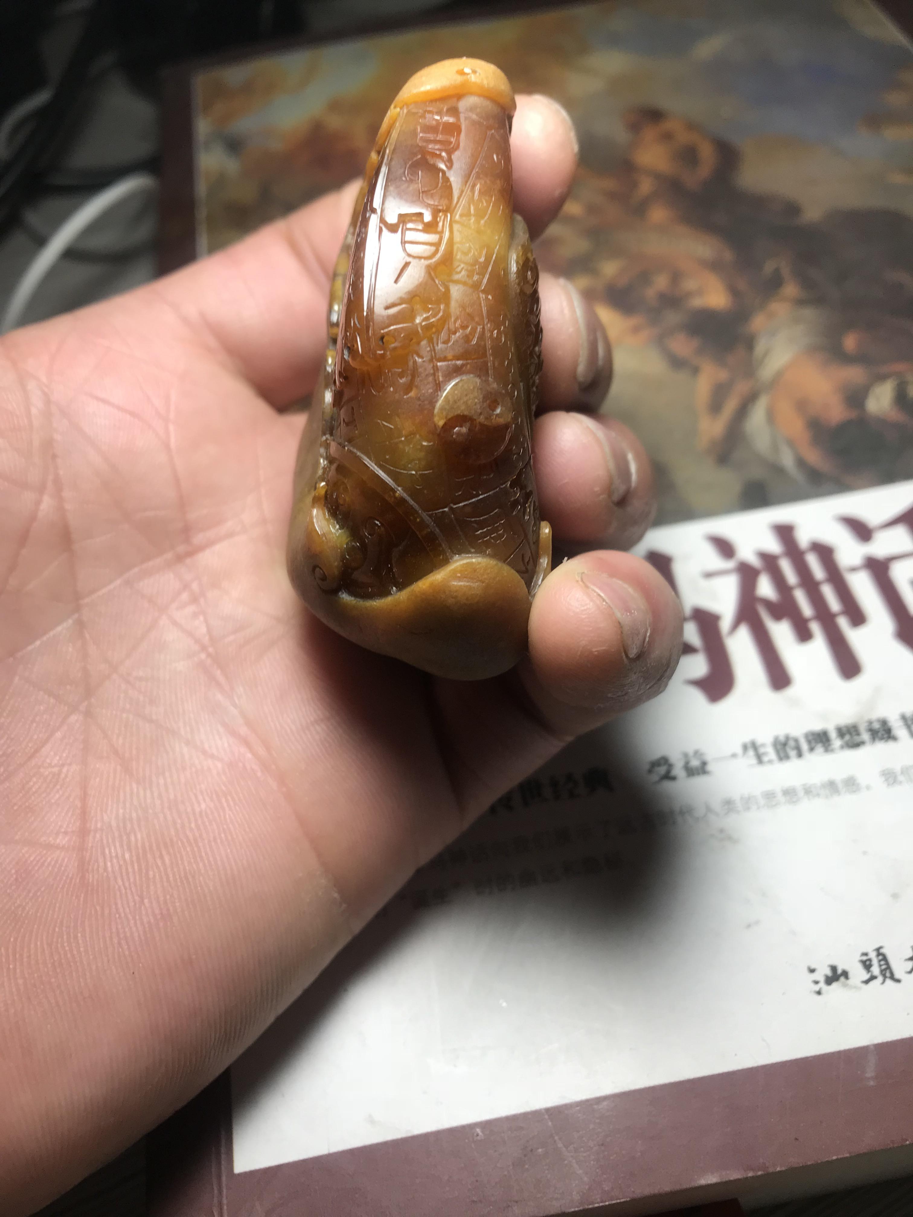 大马坎场口翡翠原石仿古雕刻成品猎石平