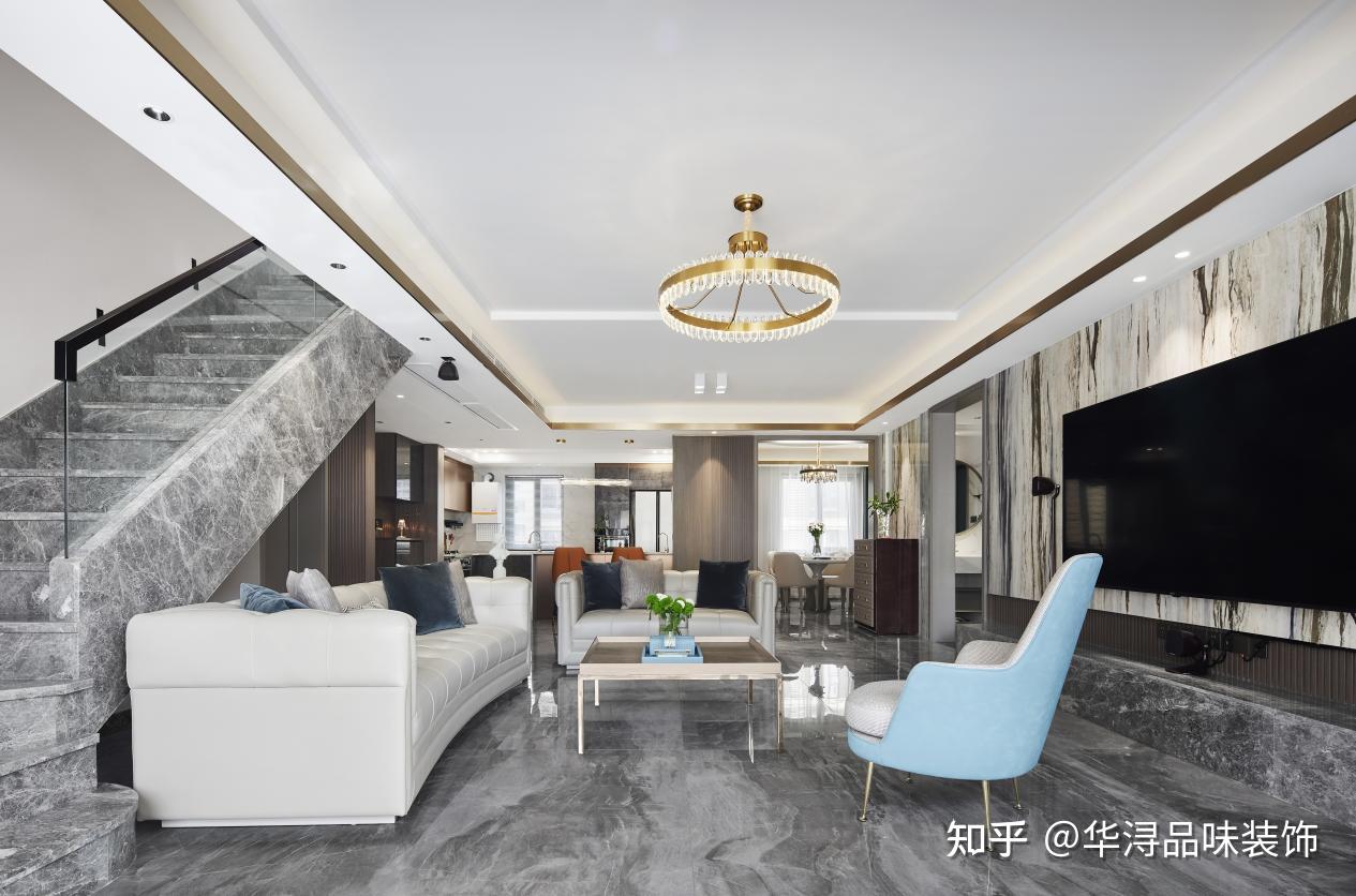 300㎡大宅设计,来看看是不是你喜欢的现代轻奢风格 - 知乎