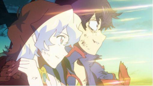 靠着临时觉醒的螺旋力,西蒙击败了罗杰罗姆,伴随着升起的太阳,在攻