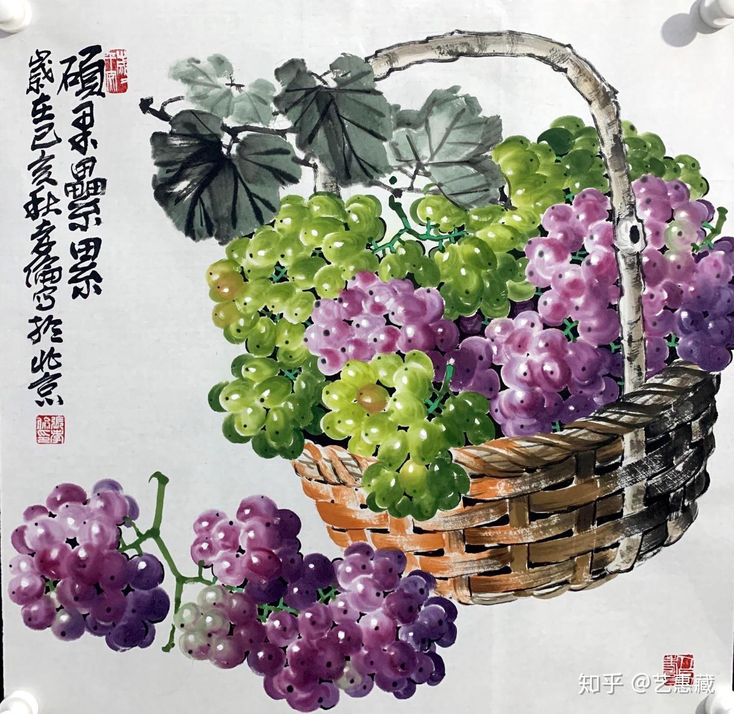 张孝伦国画写意葡萄——如此晶莹剔透的葡萄,你不想来一串吗? - 知乎