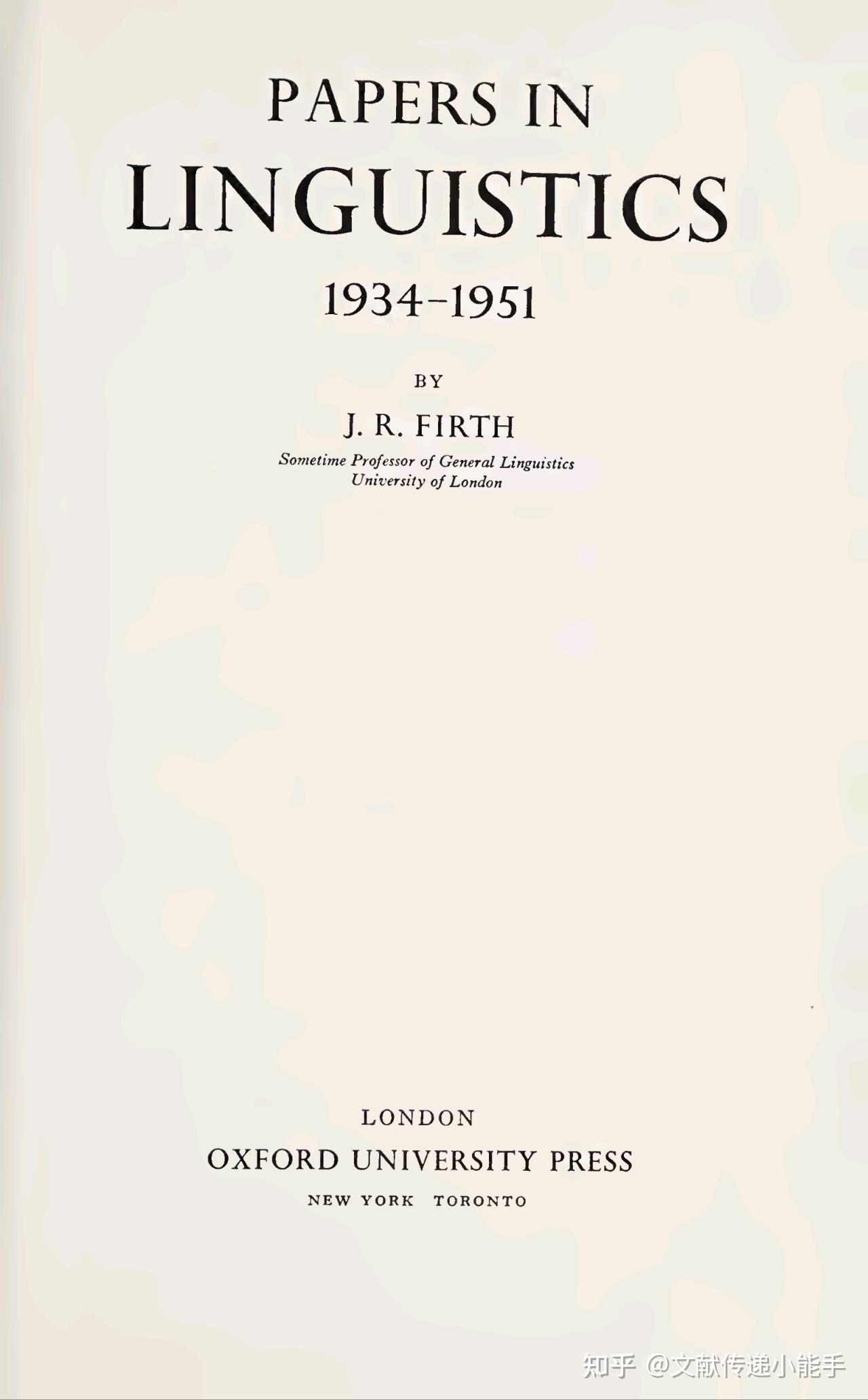 Papers In Linguistics Firth J R John Rupert