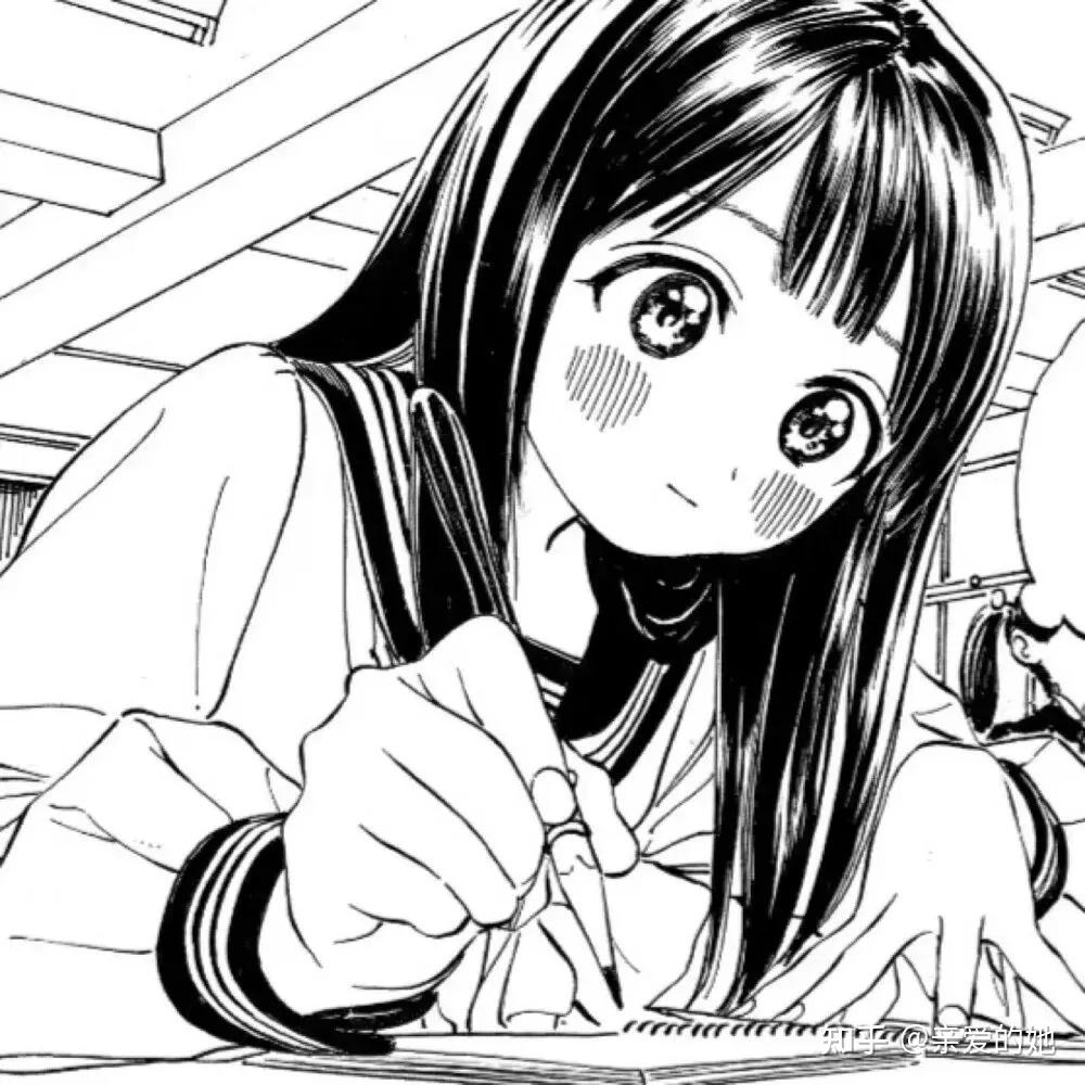 头像|黑白漫画女头 - 知乎