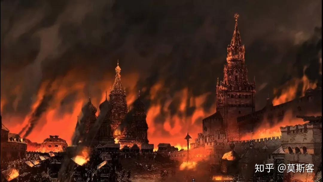 最有名的,当数1812年拿破仑进攻莫斯科那场大火