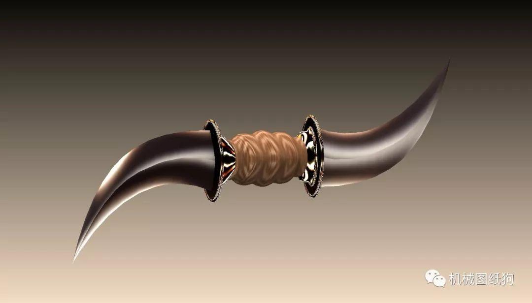 武器模型haladie印度双刃剑模型