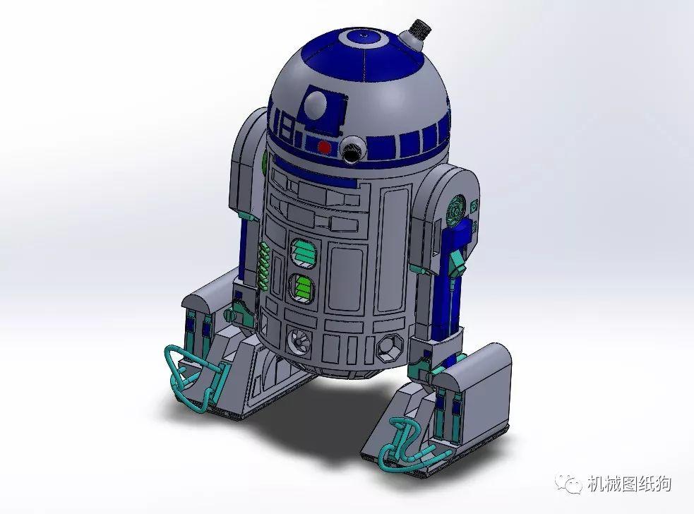 机器人r2d2机器人模型3d图纸solidworks设计