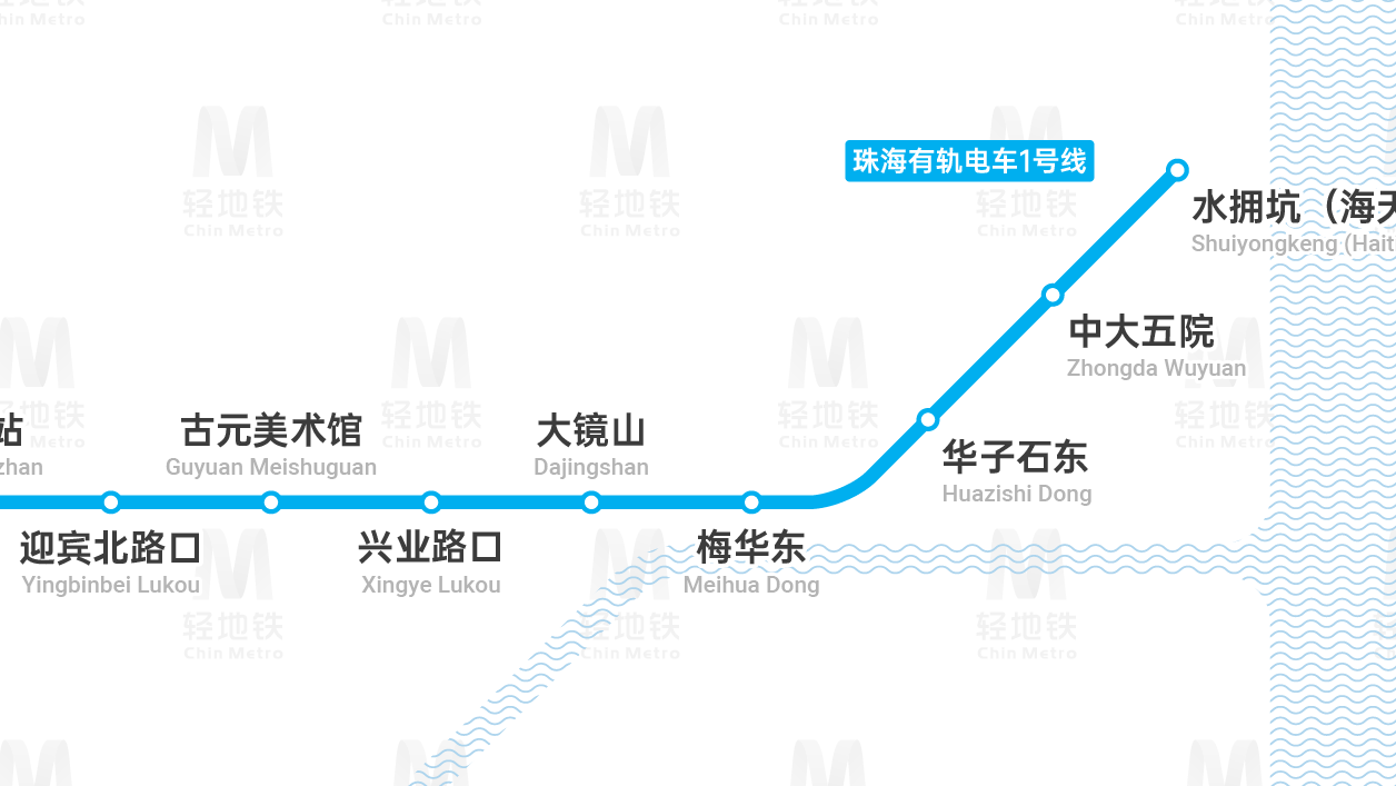 珠海市内轻轨站路线图图片