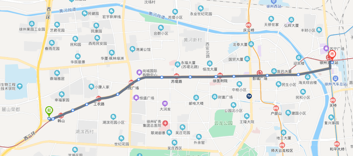 徐州火车站途经公交车路线:1路;10路夜;11路支线;13路;13路附;20路;51