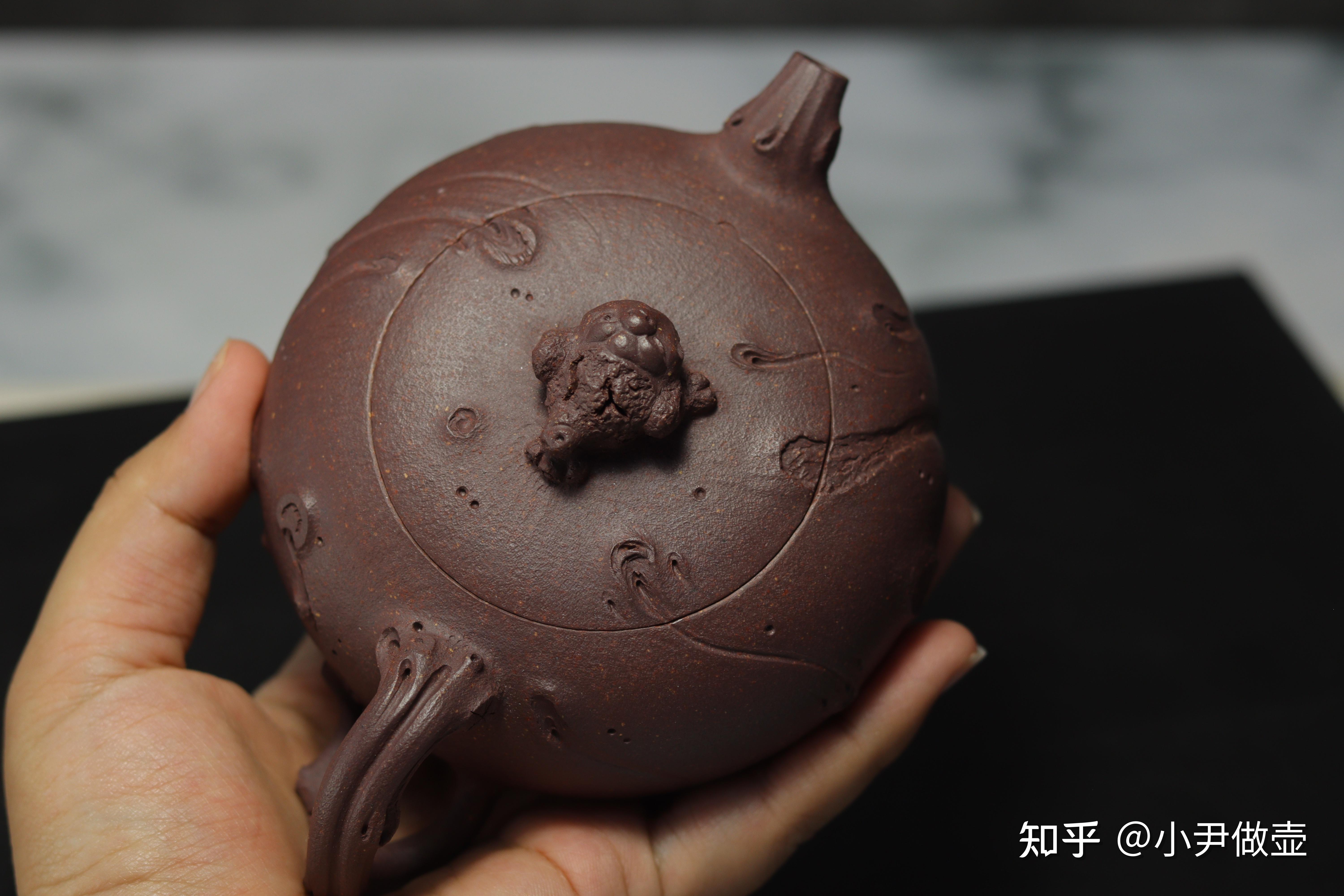 原创全手工金蟾树桩紫砂壶原矿黄龙山老紫泥