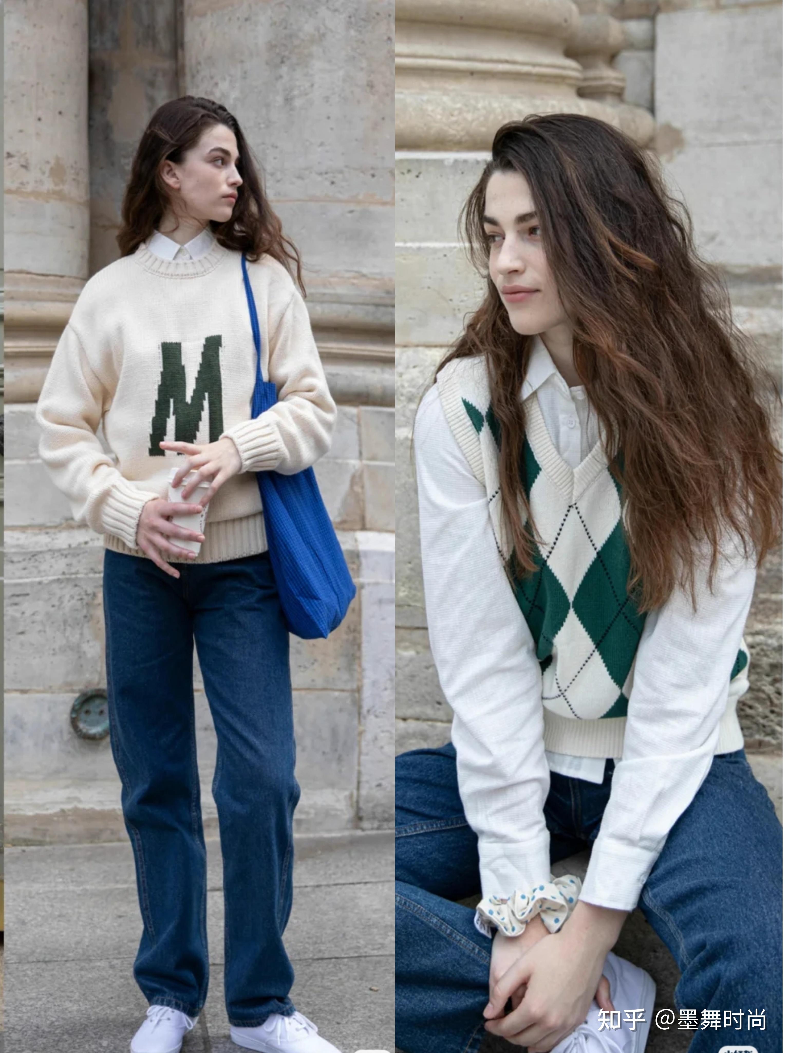 稍宽松的衬衫很多人觉得冷感法式简约风穿搭有些像美式,但是仔细看