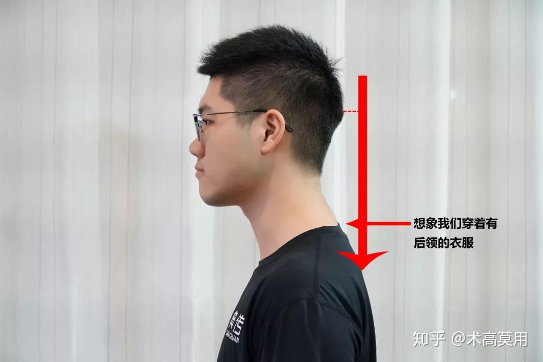 一个动作即可!非常简单.—脖子后倾.