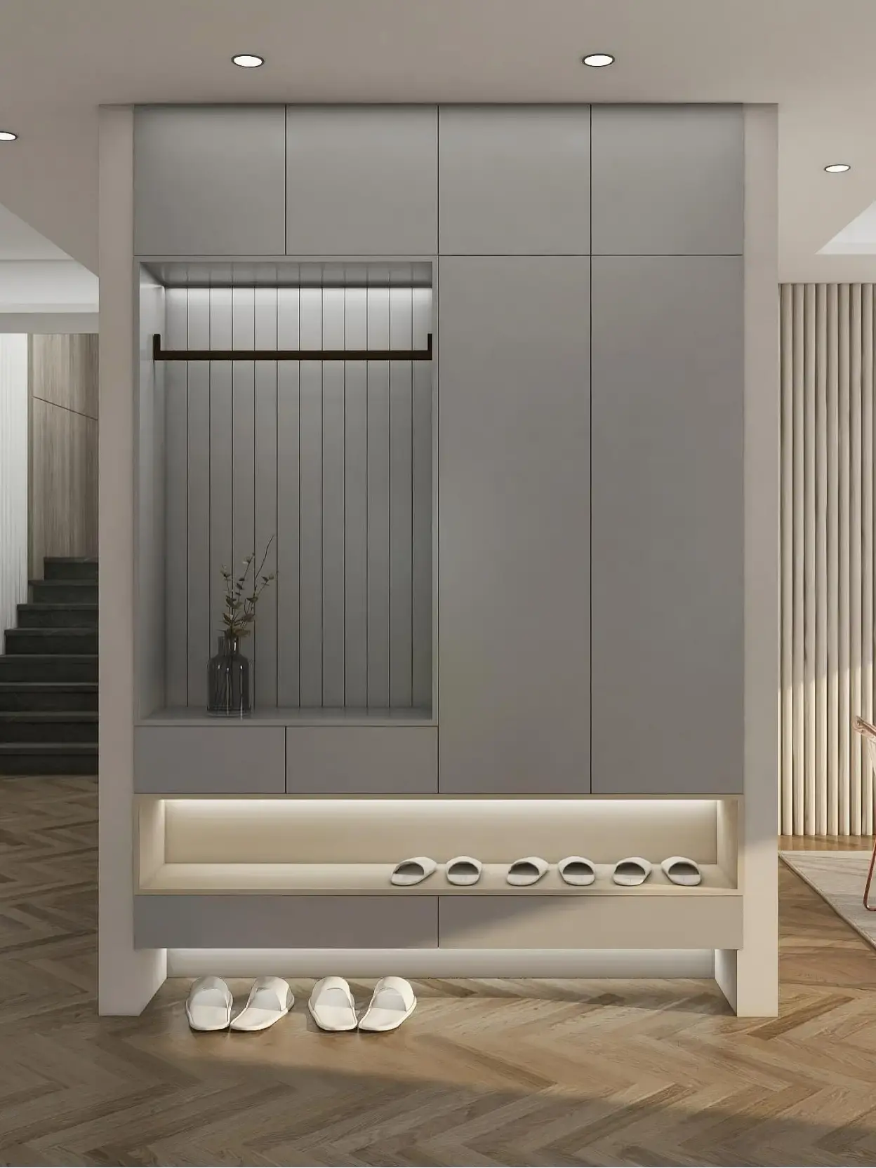 有设计感的玄关简约得高级现代风简欧风