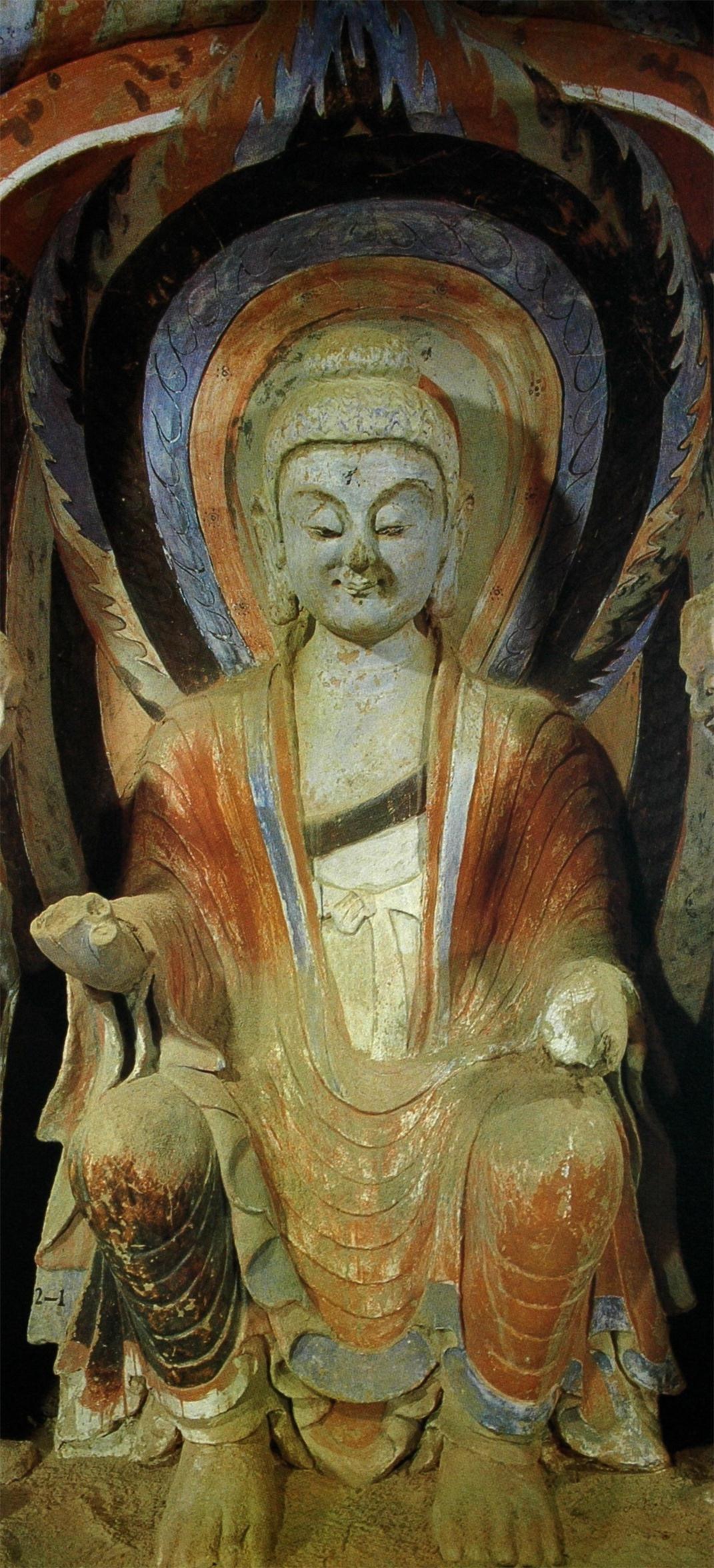 神游千年大美敦煌北周290窟1上中心柱佛龛彩塑高清大图