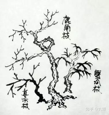 国画中，树木画法分类 - 知乎