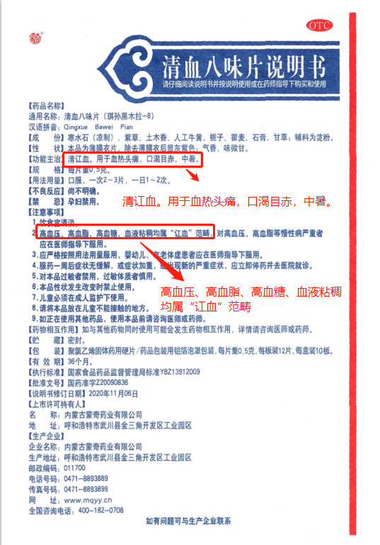 一文了解清血八味片!