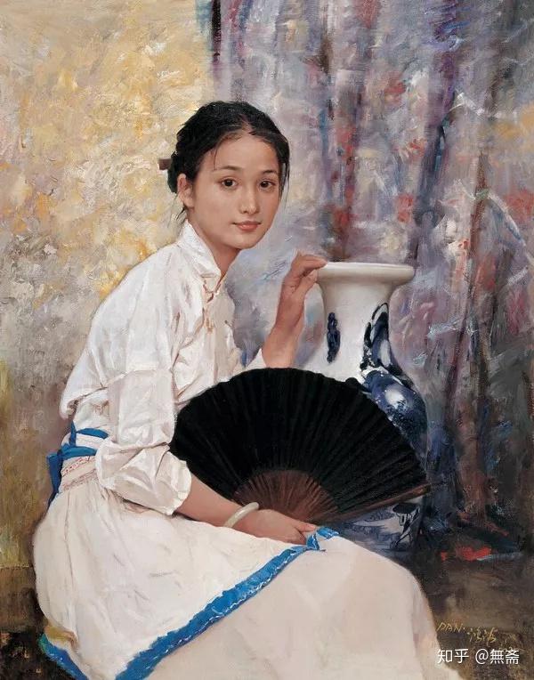 油彩 人物画 美人画 ？Y98 水彩人物画水彩人物画动漫少女– 博物迷