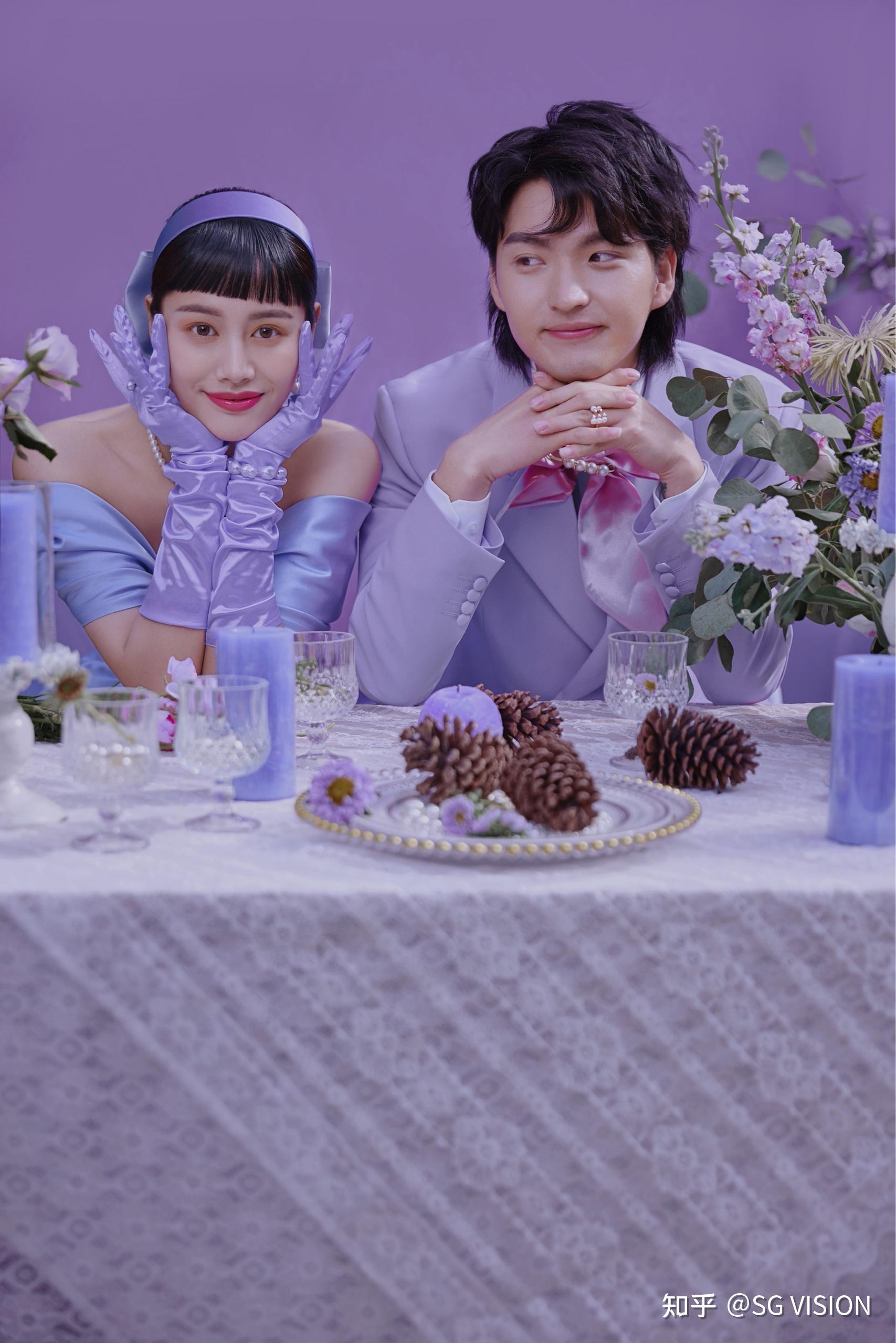 福州婚纱照ins风高定香芋紫系婚纱照一眼沦陷