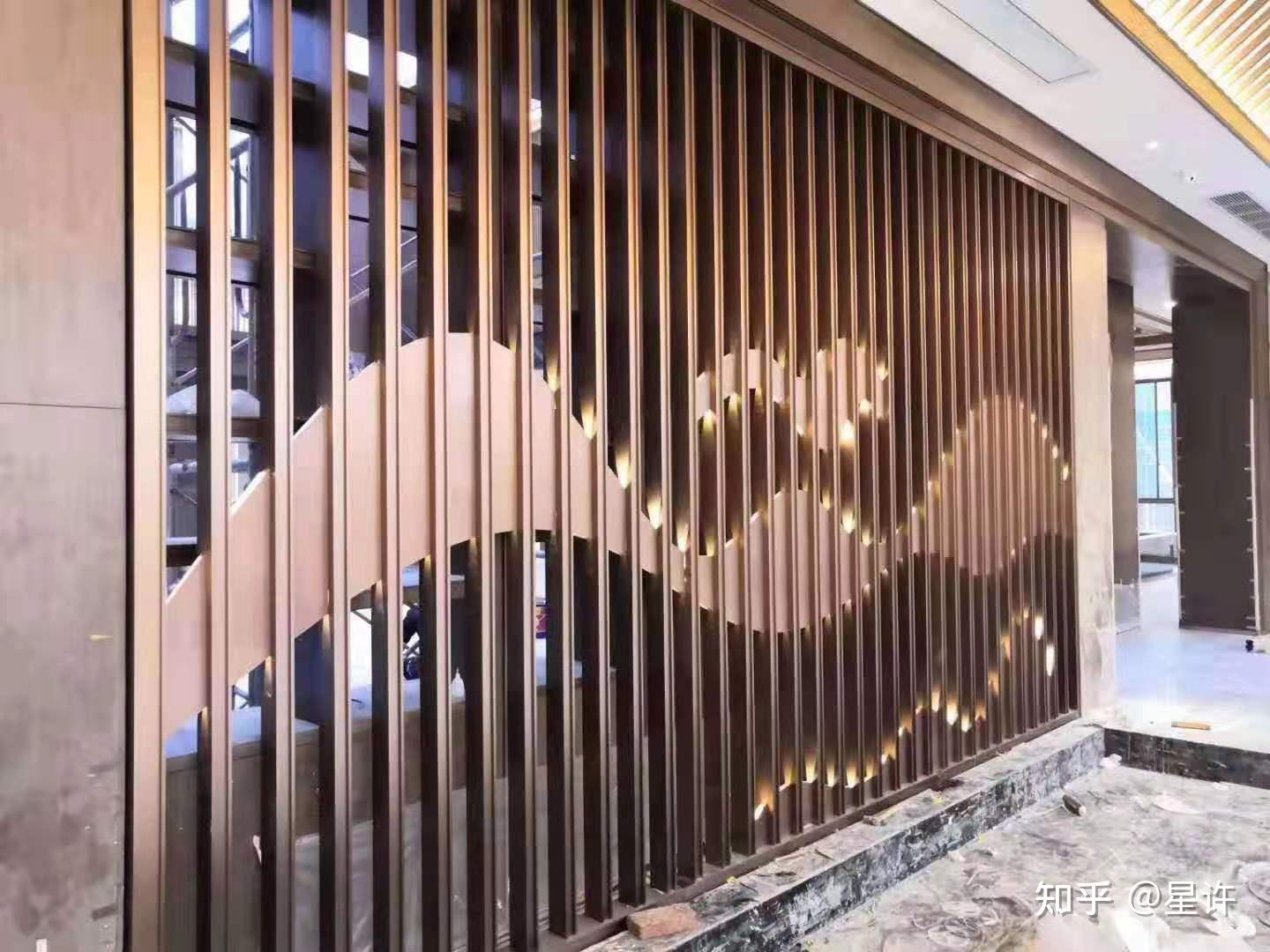 欧式山峦造型玫瑰金不锈钢屏风 - 知乎