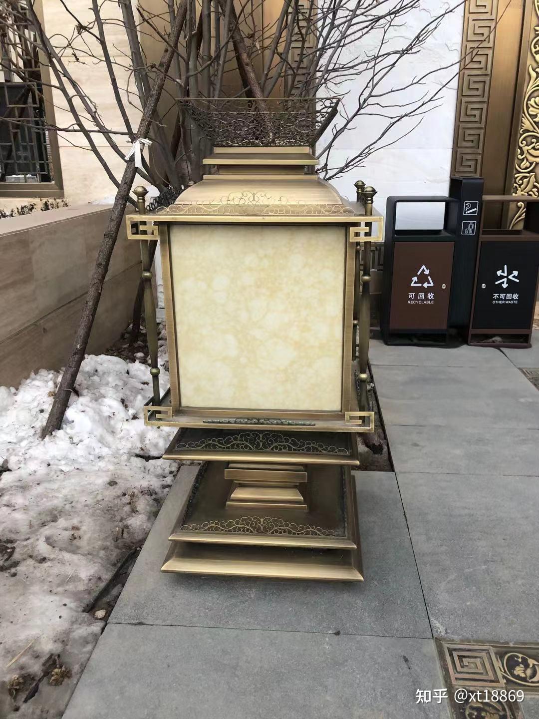 楼盘园区景观中式不锈钢灯箱