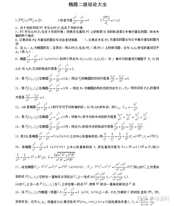 高中数学神级二级结论及应用（全） - 知乎