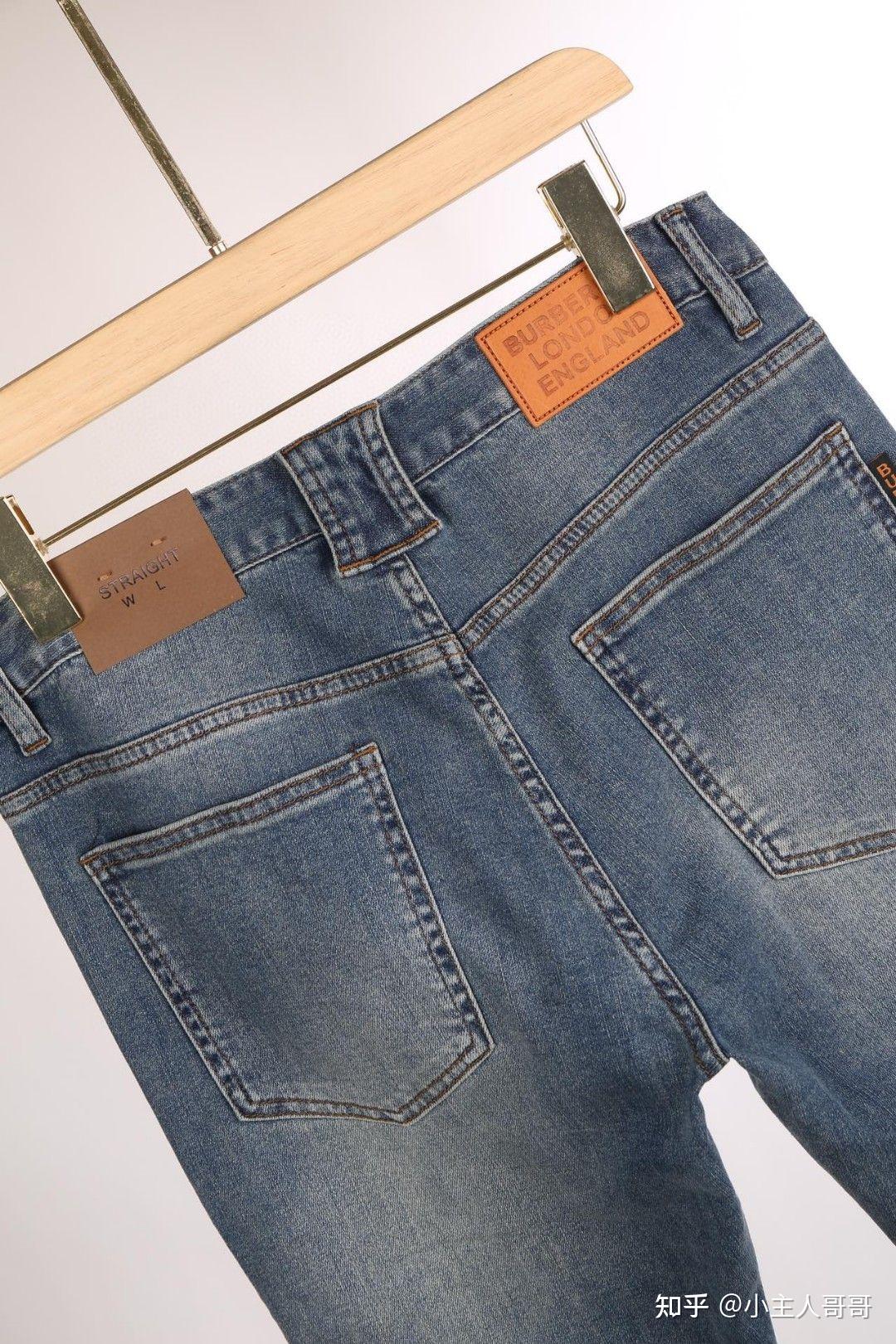 巴宝莉burberry裤脚内格纹牛仔裤