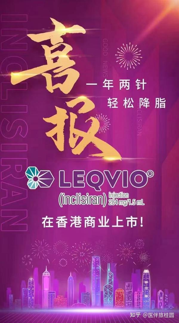 首个治疗高胆固醇药Leqvio（inclisiran）在香港商业上市！ - 知乎