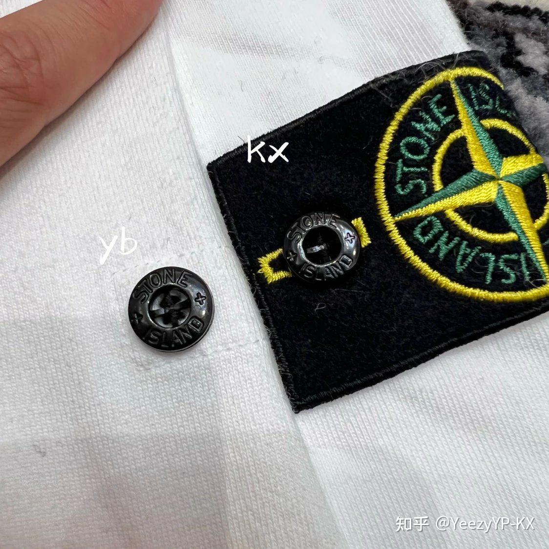 真假对比stoneislandss22logotee石头岛经典刺绣指南针袖标宽松圆领