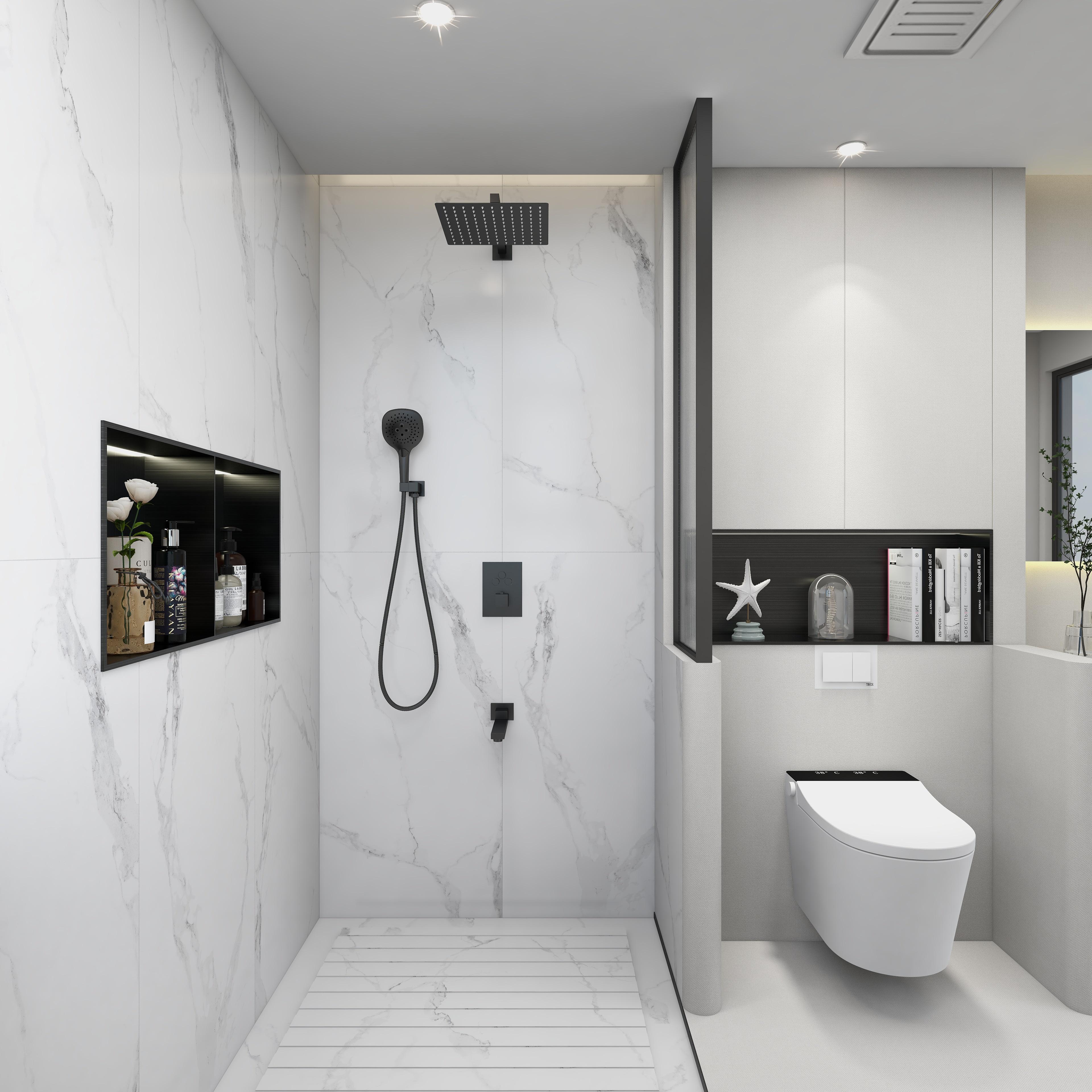 5㎡奶白色浴室设计,玻璃隔断分区更简洁 - 知乎