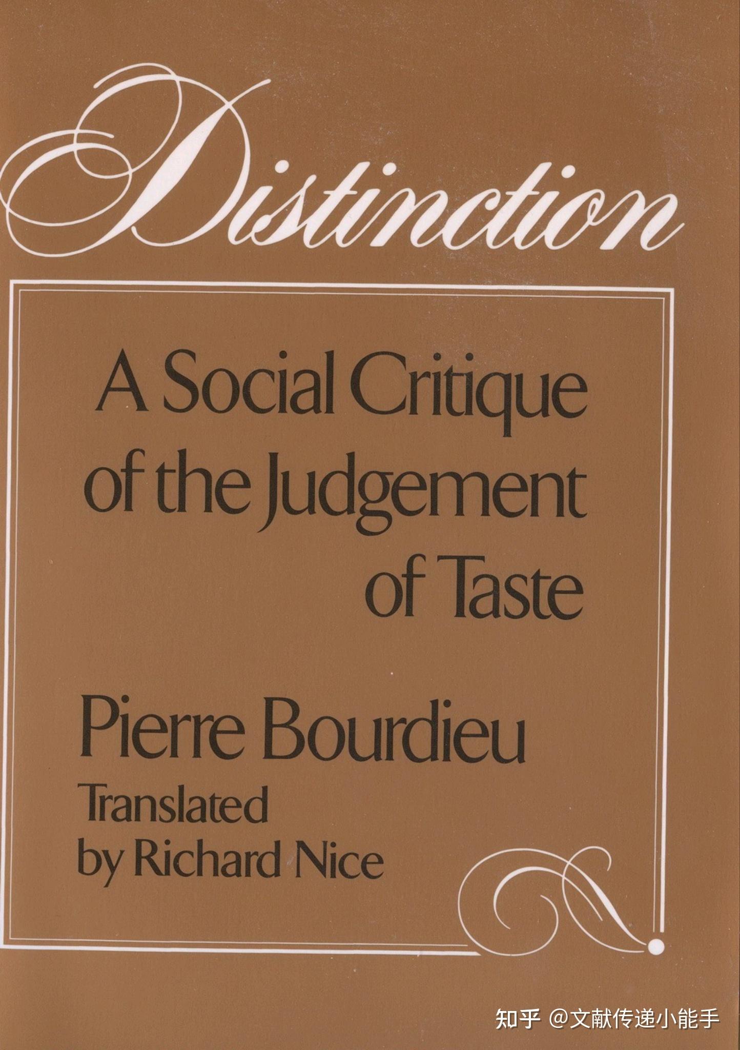  Distinction A Social Critique Of The Judgement 