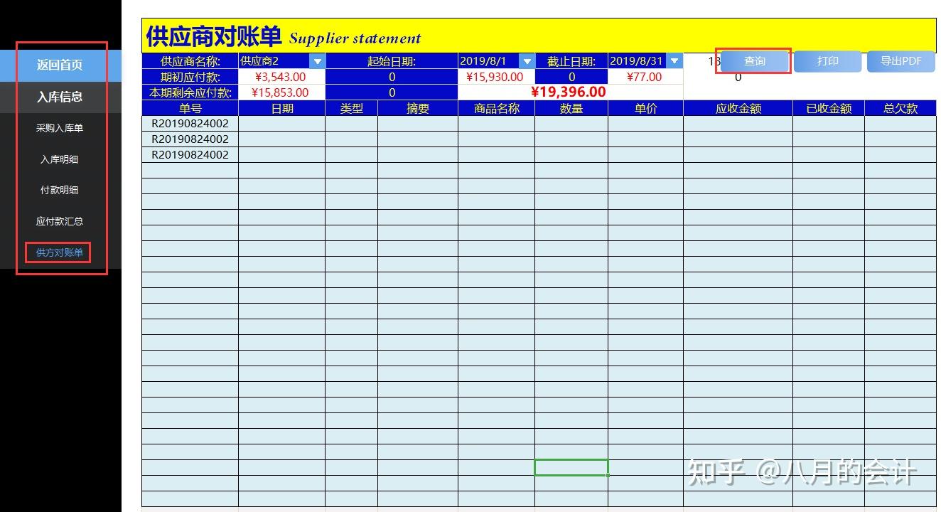 單據修改等從單據界面修改)付款明細;應付款彙總;供方對賬單