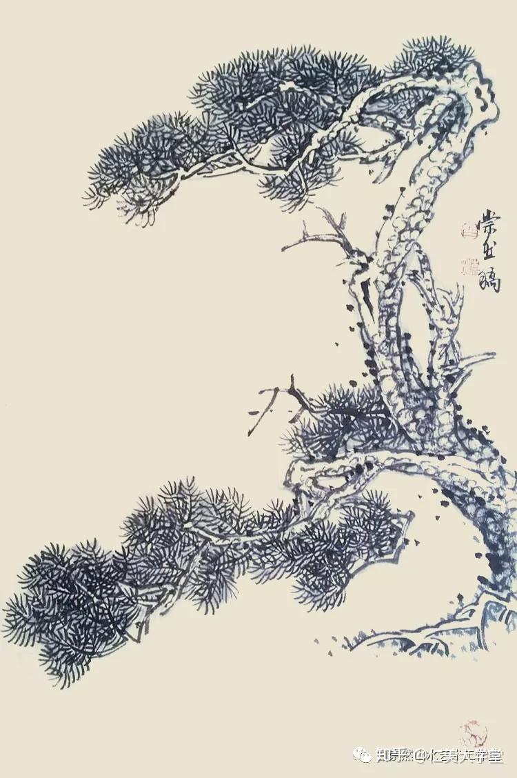【连载】值得收藏的88种国画松树画法课稿（二） - 知乎