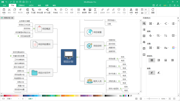 mindmanager繪製界面mindmanager佈局偏向office軟件風格,便於用戶