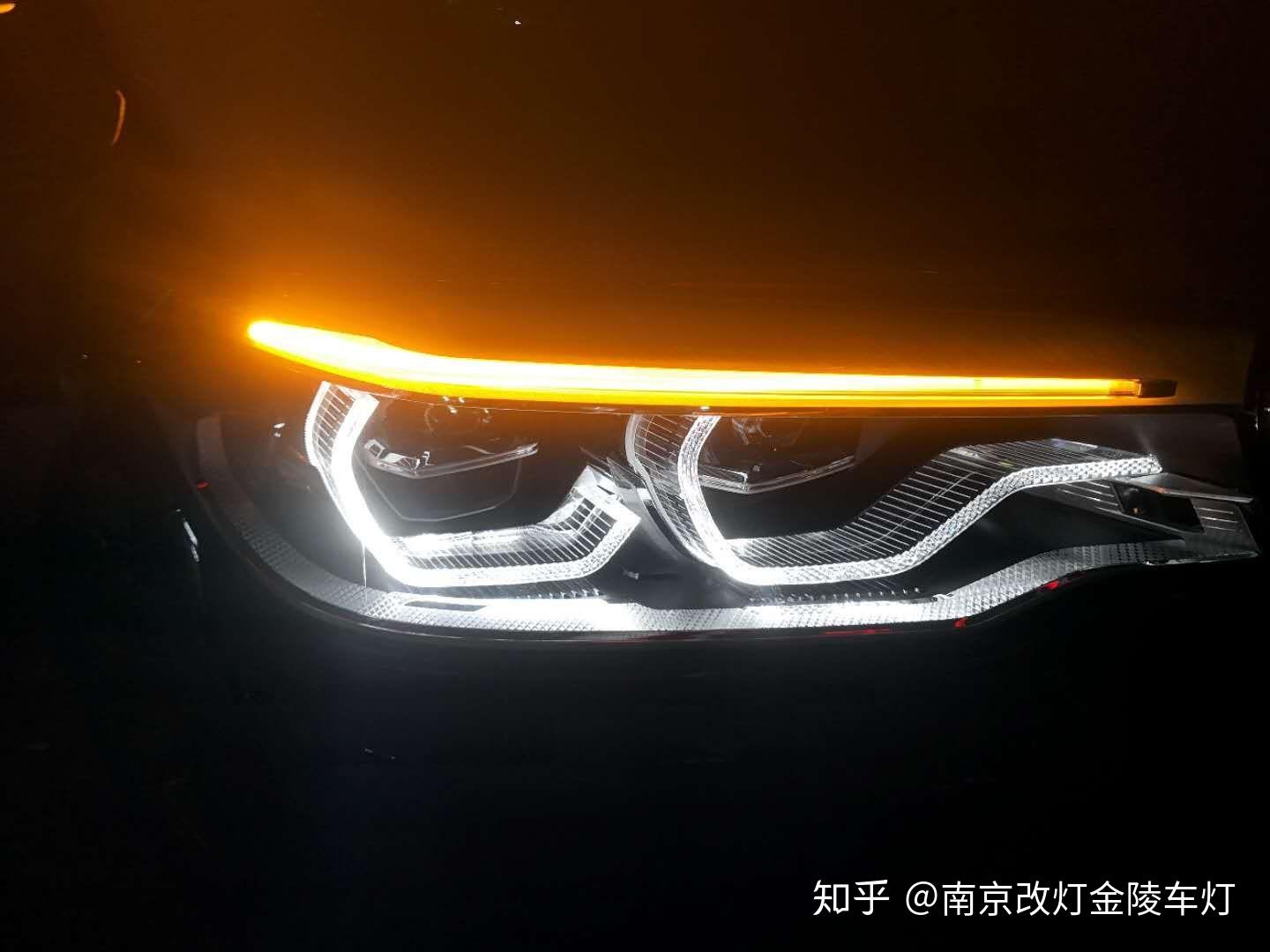 宝马五系升级原厂高配g38勺子大灯