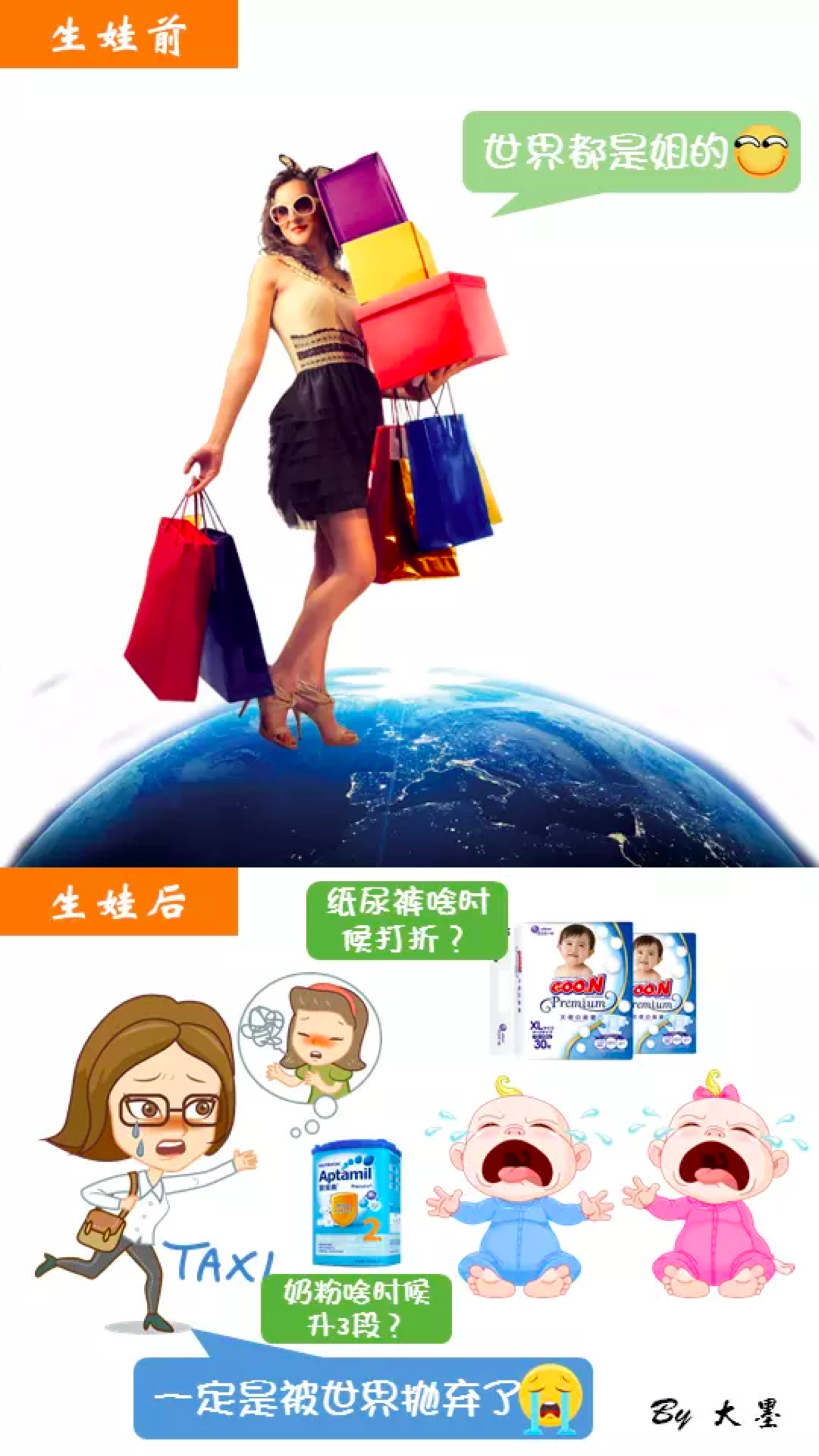 生娃前 vs 生娃后
