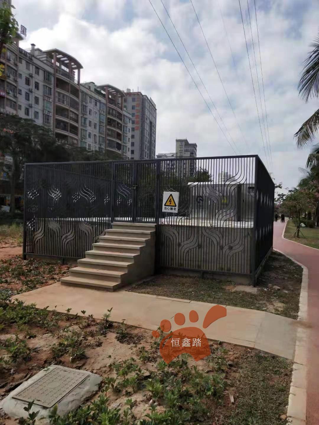 镀锌管烤漆屏风铁艺屏风公园广场艺术格栅