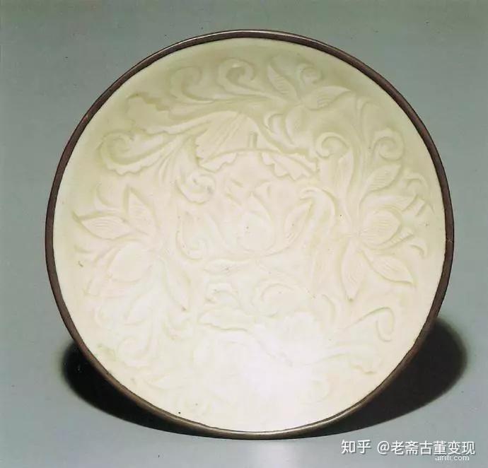 中国骨董 北宋時代 定窯 白磁 古陶瓷 陶磁器 蓮花文碗