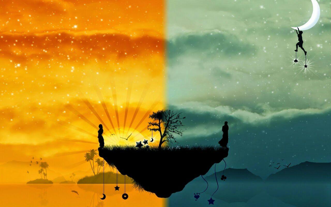 有没有类似这样的上下两个世界的壁纸请分享