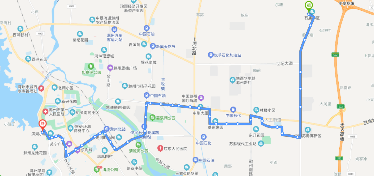 安徽滁州火车北站4路公交车路线:首末班:06:00