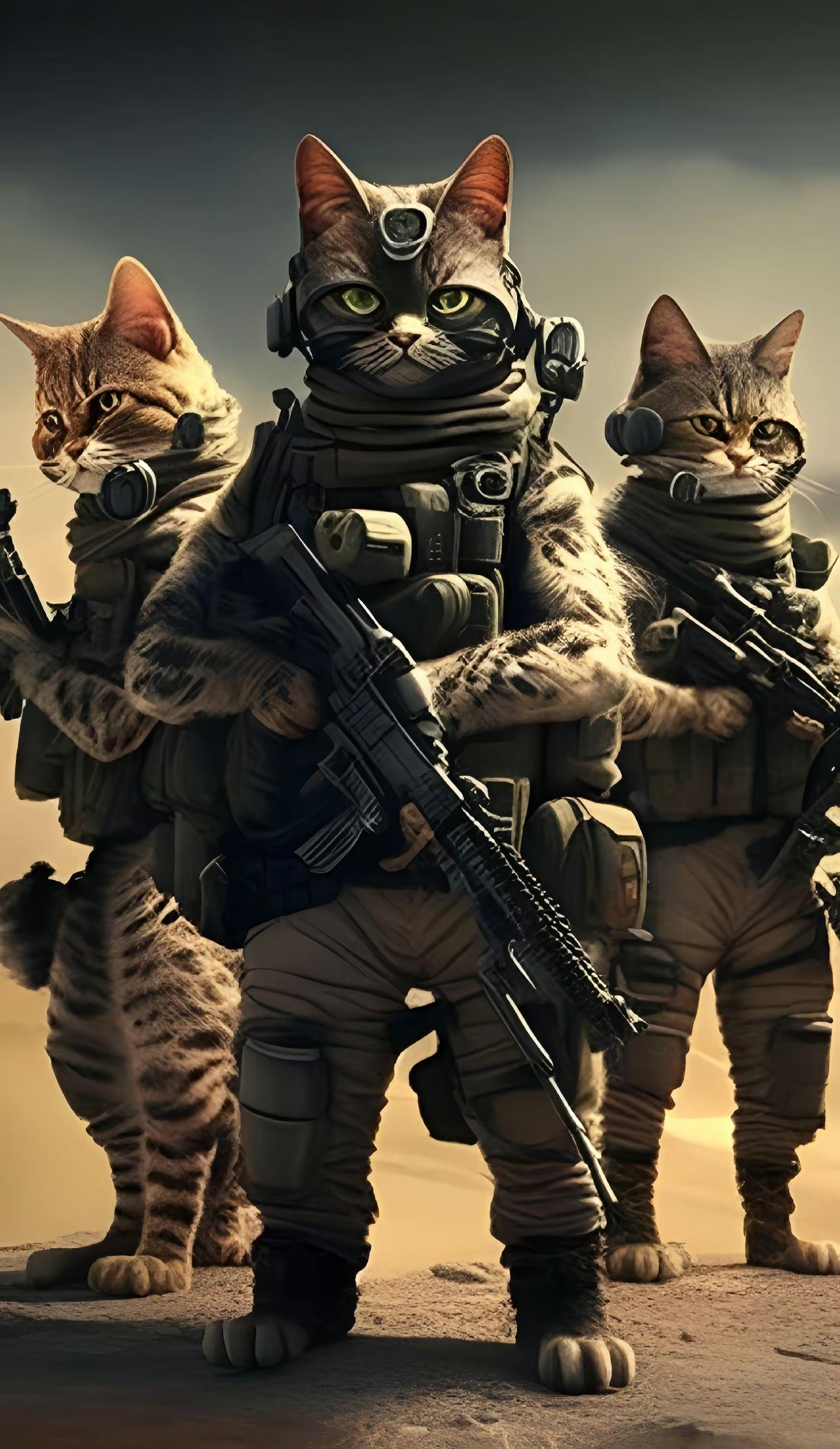 猫咪特种部队 喵特警 猫特工照片背景图