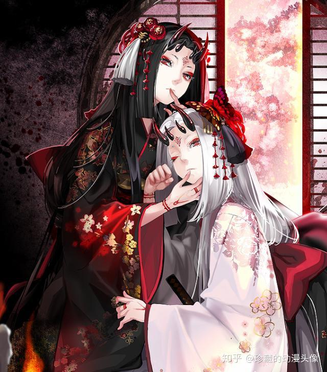 二次元和风美图:身穿和服,打扮华丽,感情很好的姐妹花,真棒!