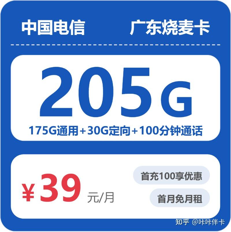 广东电信烧麦卡测评:39元205G长期套餐靠谱吗?