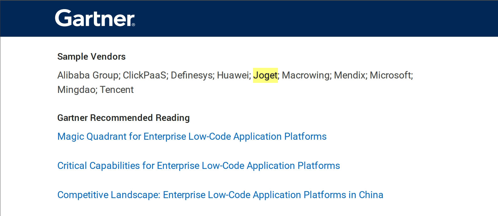Gartner《2023中国ICT技术成熟度曲线》报告发布，捷得Joget入选低代码平台代表厂商 知乎