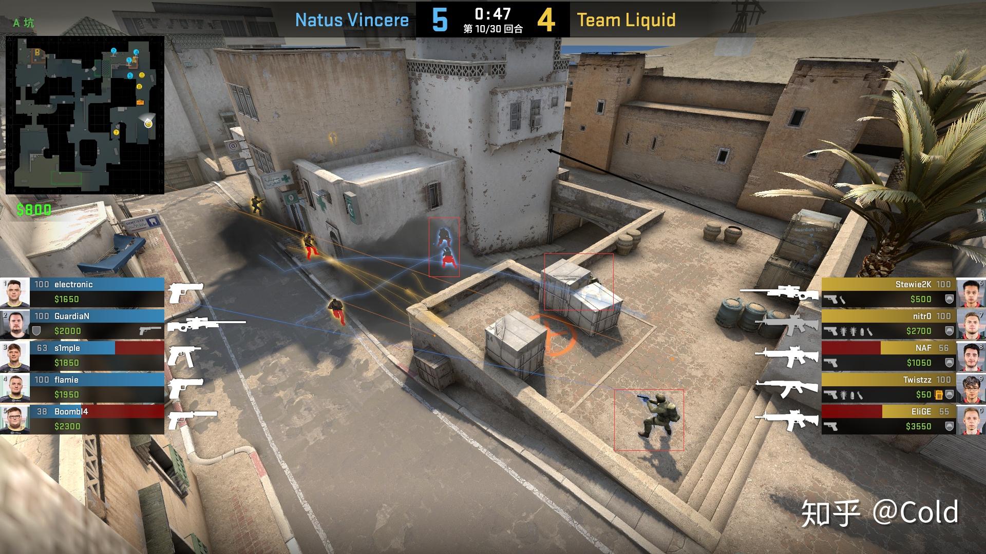 csgo地图dustⅡ全分析5blast第一轮bo1navivsliquiddemo分析