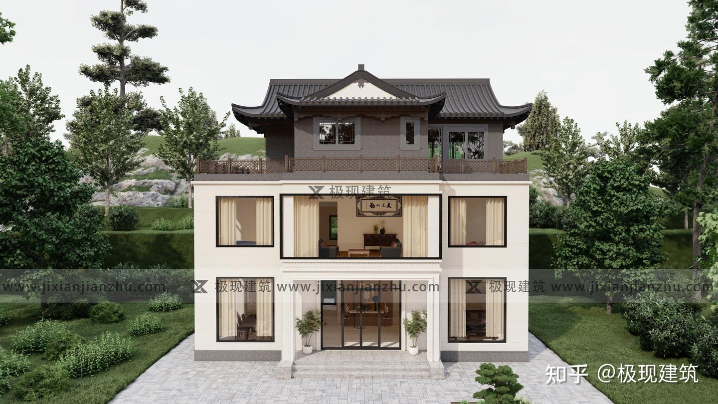 浙江杭州丨三层新中式风格自建房别墅(附平面图) - 知乎
