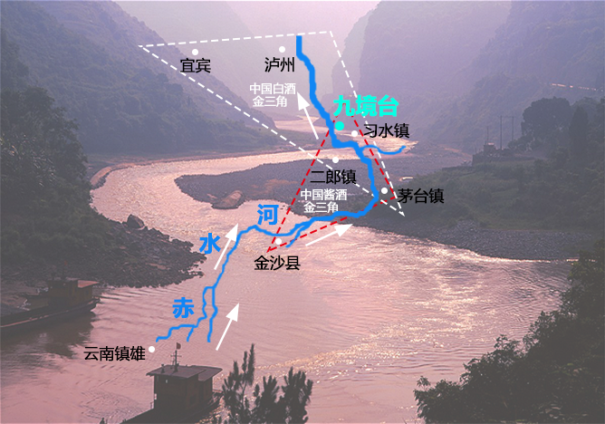 赤水河从源头云南省东北部的镇雄县一路流淌,穿越云贵高原后,在贵州的