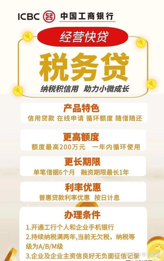 工行税务贷先息后本最高200万纳税企业可申请